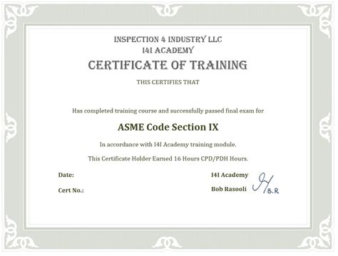 asme section ix training courses